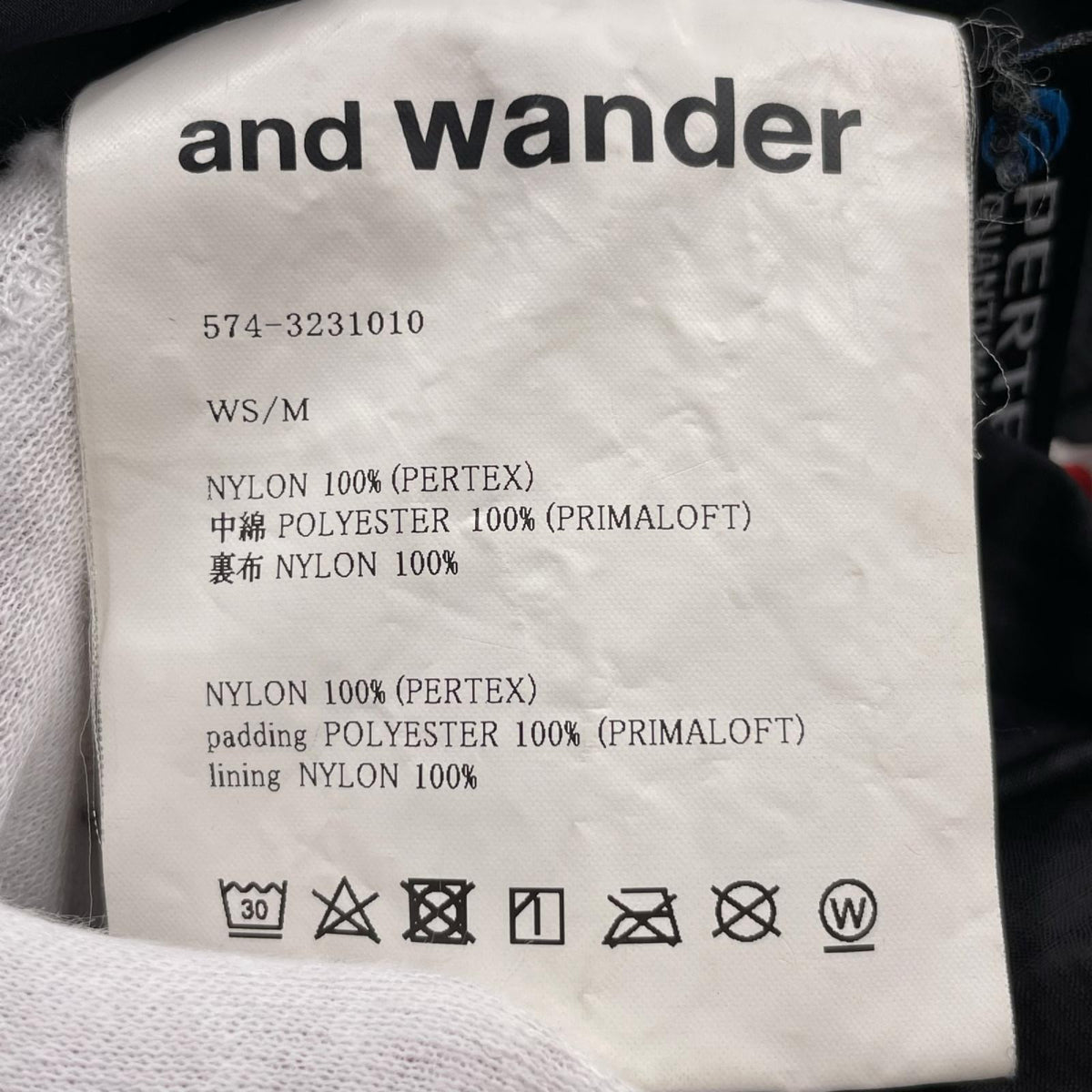 ダウンジャケット and wander トップフリースコート M ブラック