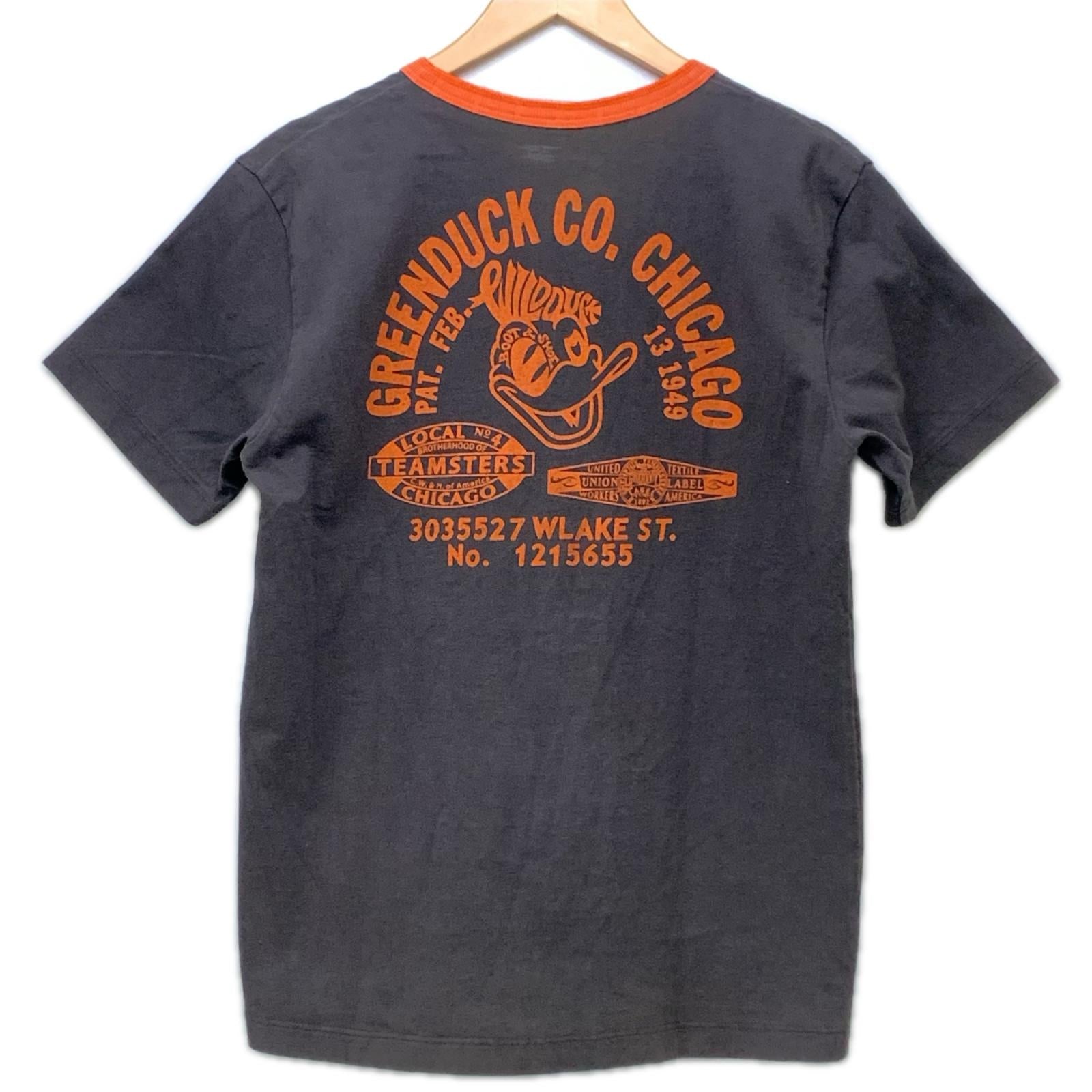 半袖Tシャツ Groovers ヘンリーネックプリントTee 40 ブラウン L ブラウン