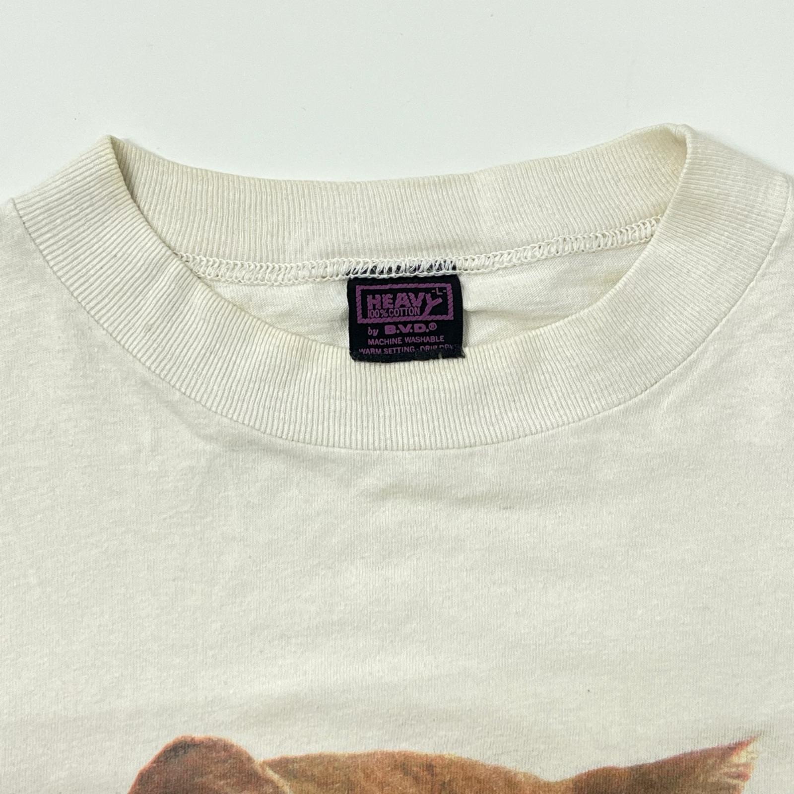 半袖Tシャツ 80s MORRIS CAT キャットプリントTee L アイボリー L