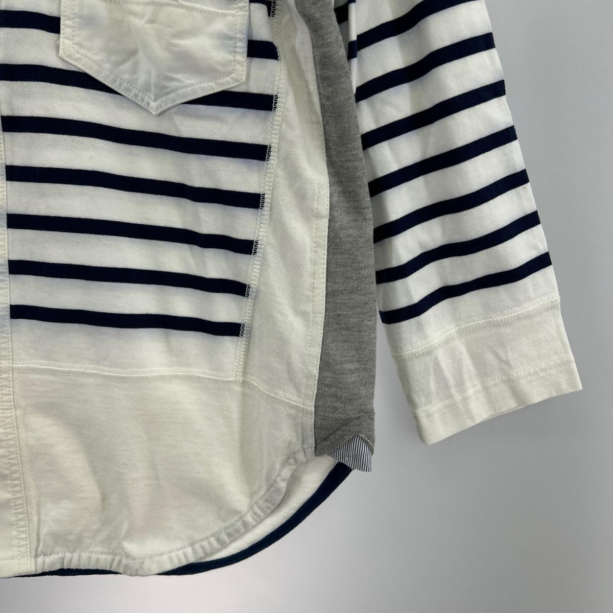 長袖シャツ SAINT JAMES ボーダー解体再構築シャツ(S) S