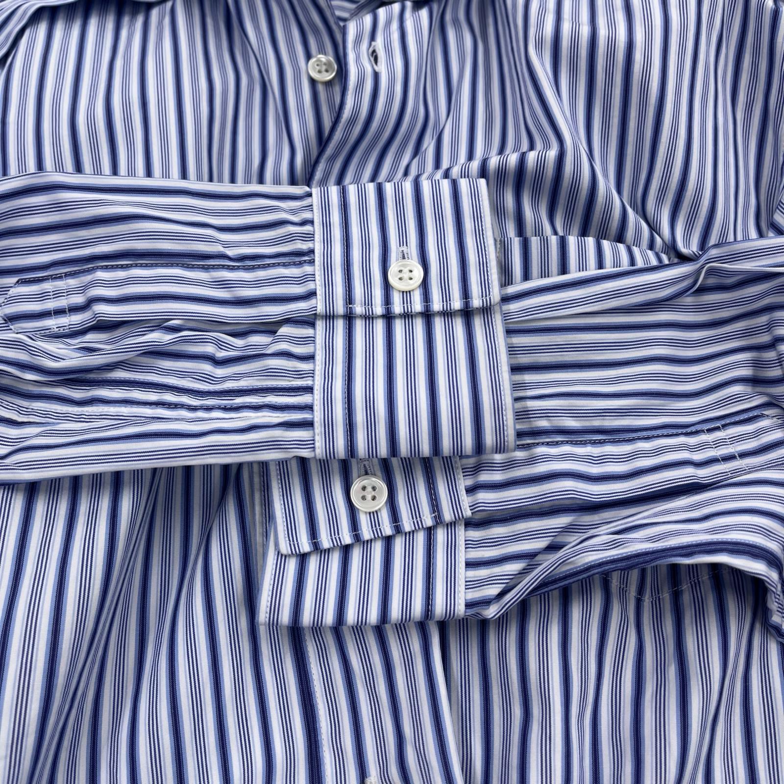 長袖シャツ COMME des GARCONS デザインドッキングロングシャツ XS 青