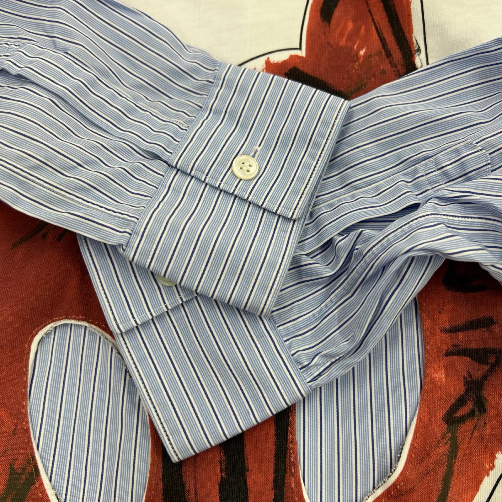 長袖Tシャツ COMME des GARCONS フロントプリントロング丈ロングスリーブTシャツ S 青 S