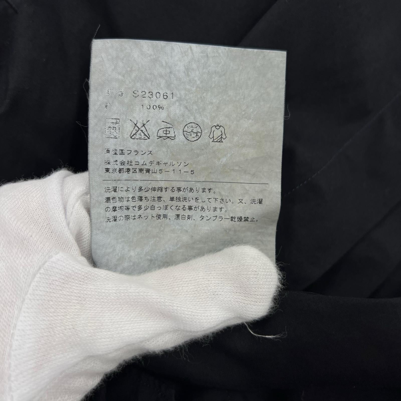 長袖シャツ COMME des GARCONS デザイン シャツベスト XS 黒 XS 黒 ブラック