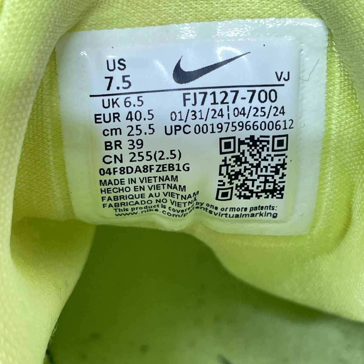 スニーカー Free Metcon 6 25.5cm 25.5cm (US7 1/2 UK7 EU41) イエロー