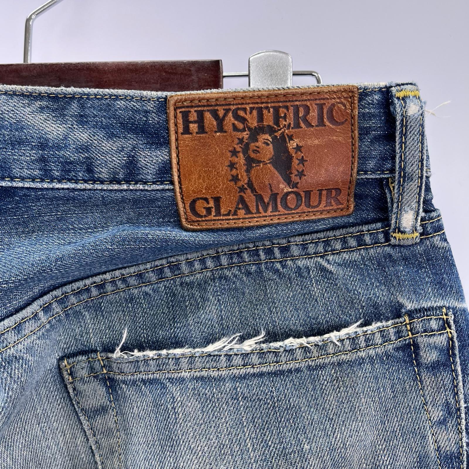 デニムパンツ HYSTERIC GLAMOUR RSM加工デニムパンツ ブルー 32 ネイビー