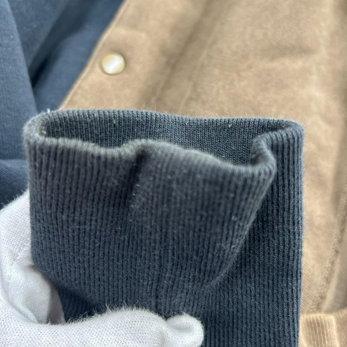 カーディガン Champion バイカラースウェットカーディガン (XL) ネイビー/ブラウン