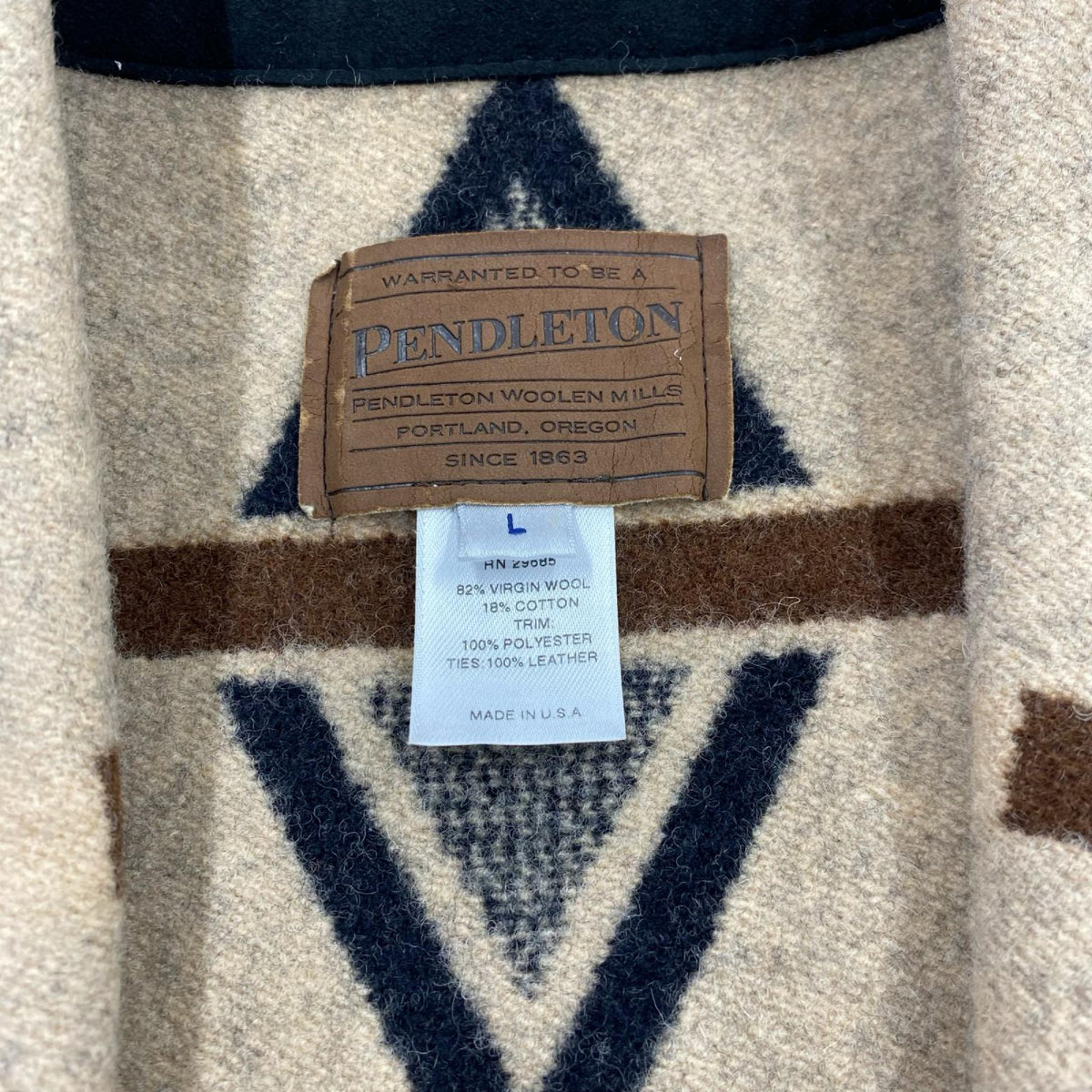 長袖シャツ PENDLETON USA製 コンチョボタン ネイティブウールベスト L L ブラック