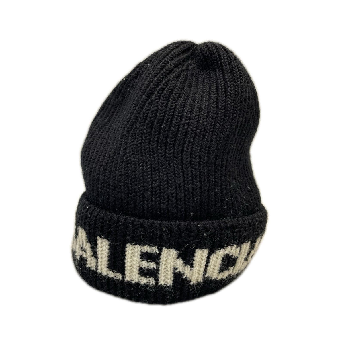 BALENCIAGA ブラックロゴ ジャガード ビーニー フリー