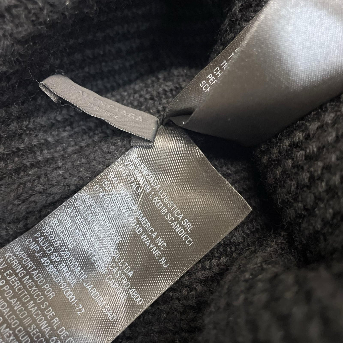 BALENCIAGA ブラックロゴ ジャガード ビーニー フリー