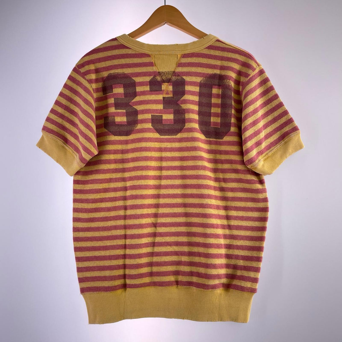 半袖Tシャツ 半袖スウェット ロゴ ボーダー コットン (M) M
