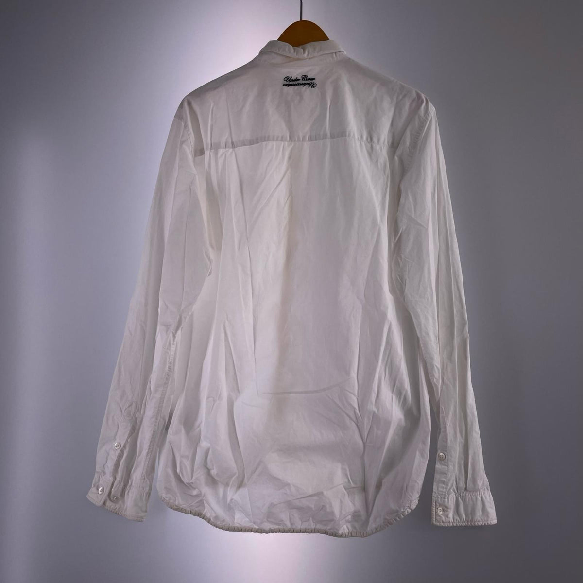 長袖シャツ 18ss 縮絨加工 レギュラーカラ―シャツ 白 (3) 3 ホワイト