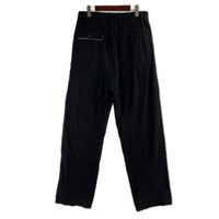 パンツ 21AW 2タック テーパードスラックスウールリネンコットンロング 2 ブラック