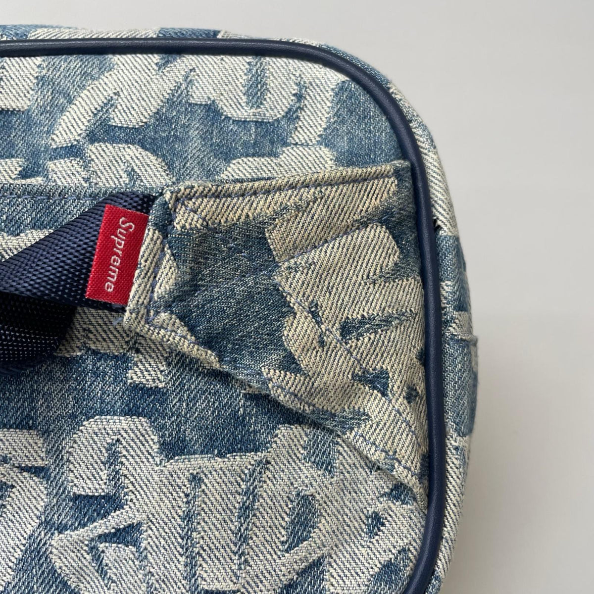 ボディバッグ 22SS Fat Tip Jacquard Denim Waist Bag