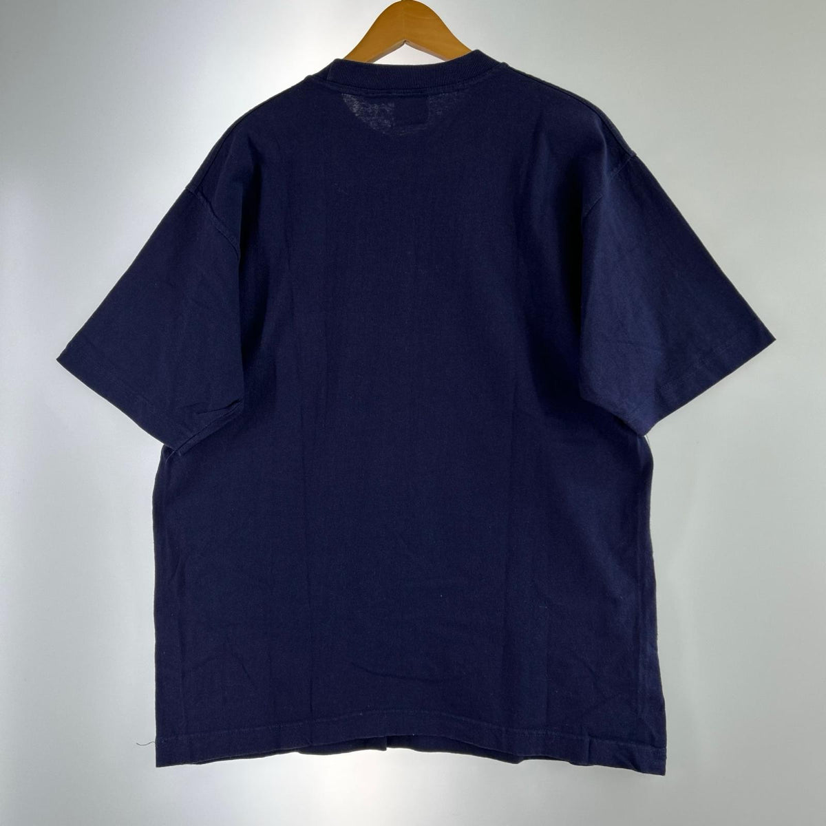 半袖Tシャツ 90s ロゴ刺繍 紺 (L) L ネイビー