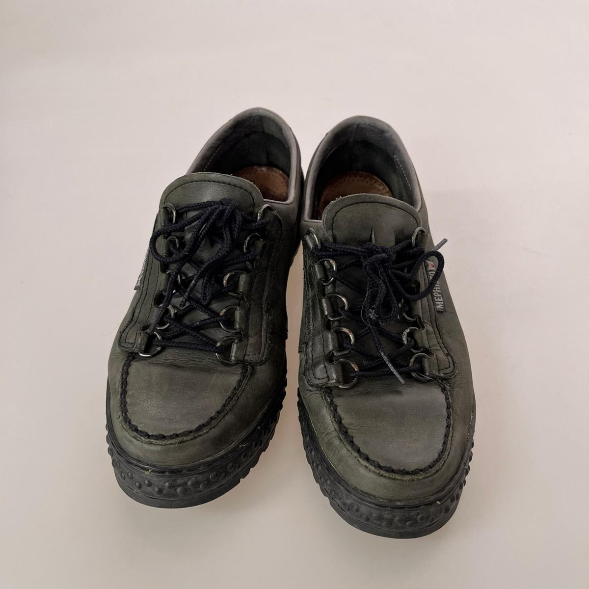 スニーカー MEPHISTO レザーシューズ グリーン グリーン