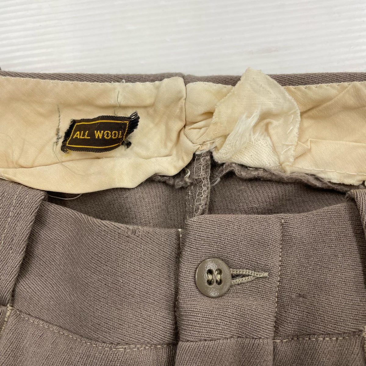 パンツ 50s ウールギャバジンパンツ 約32インチ グレージュ