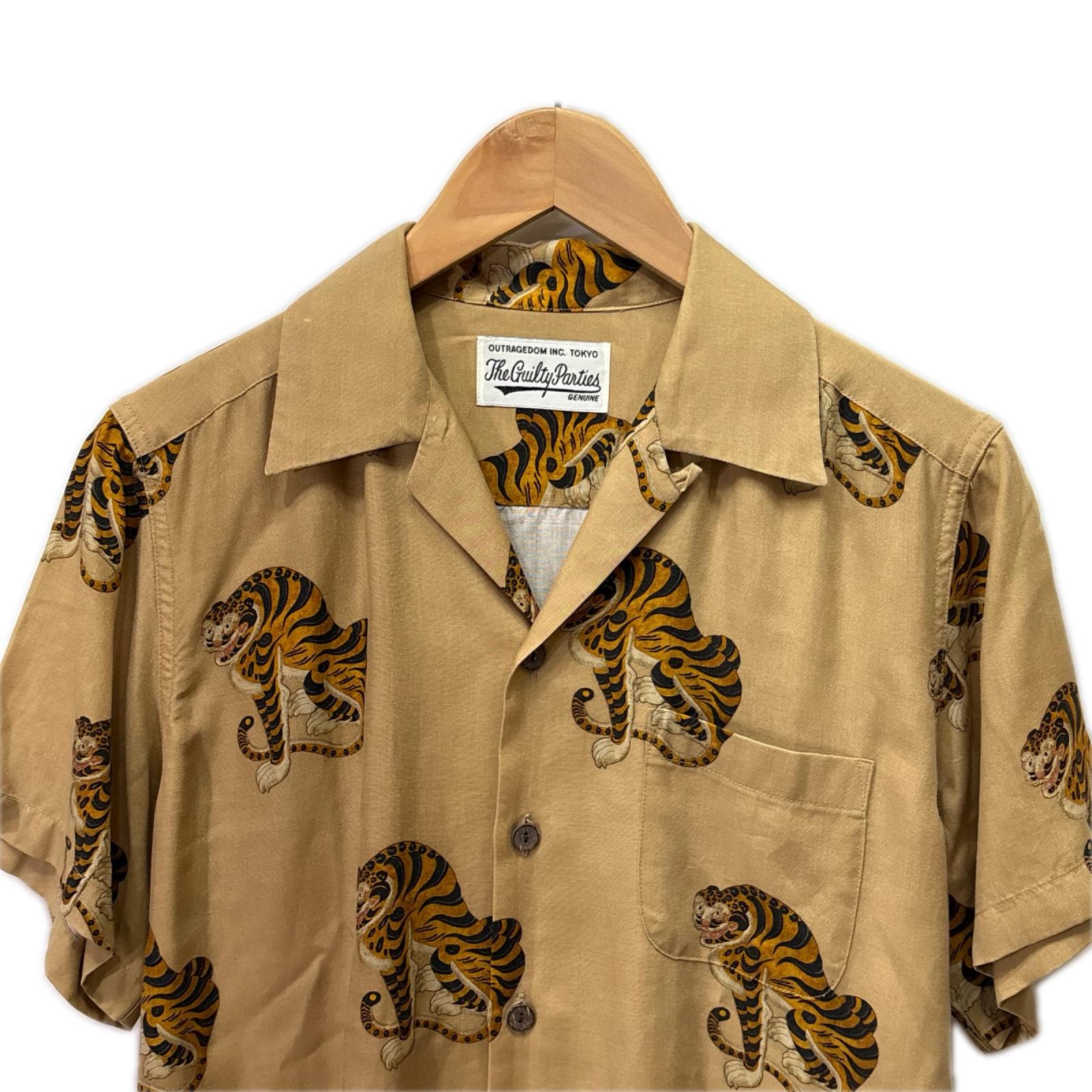 半袖シャツ 17SS TIGER S/S HAWAIIAN SHIRT S ブラウン