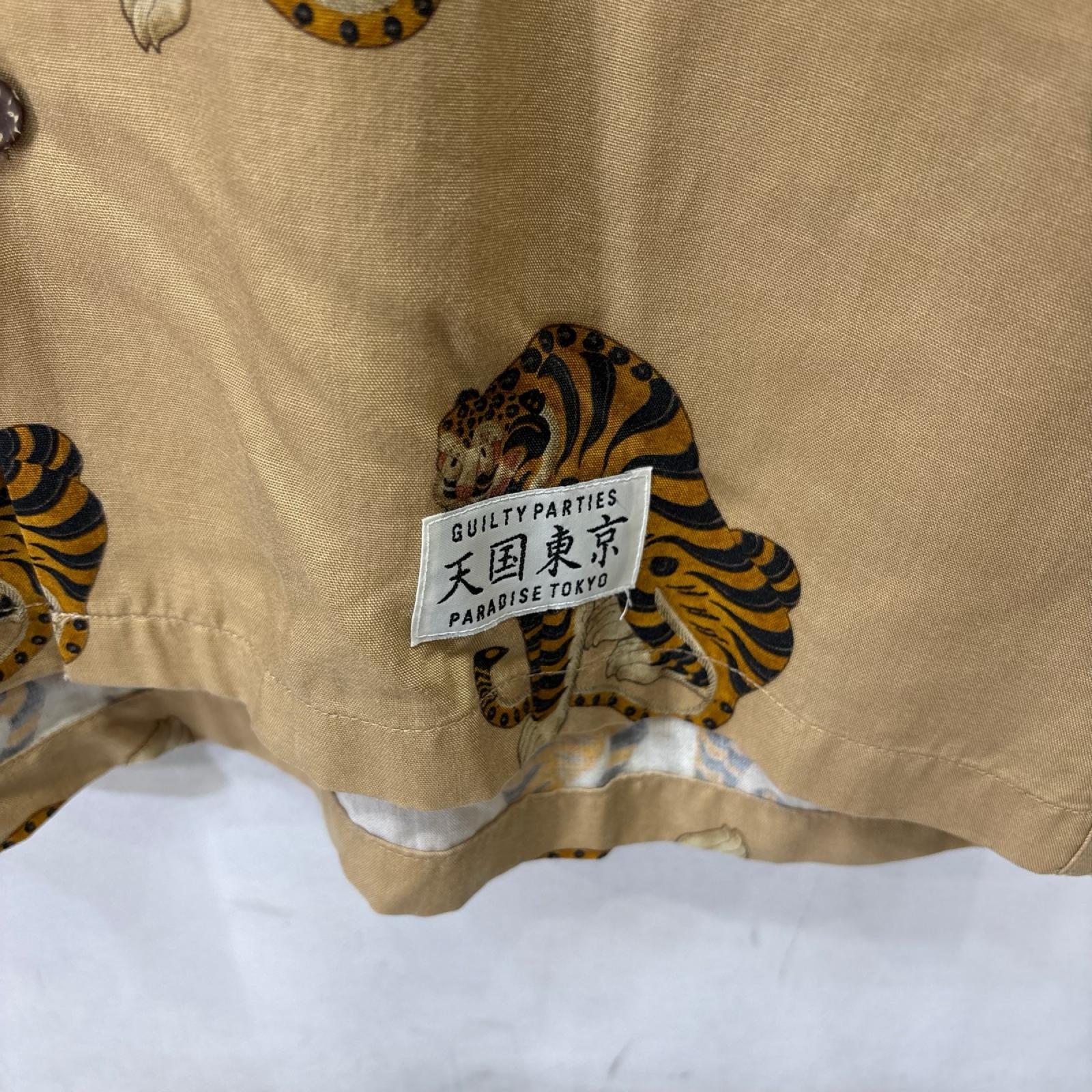 半袖シャツ 17SS TIGER S/S HAWAIIAN SHIRT S ブラウン