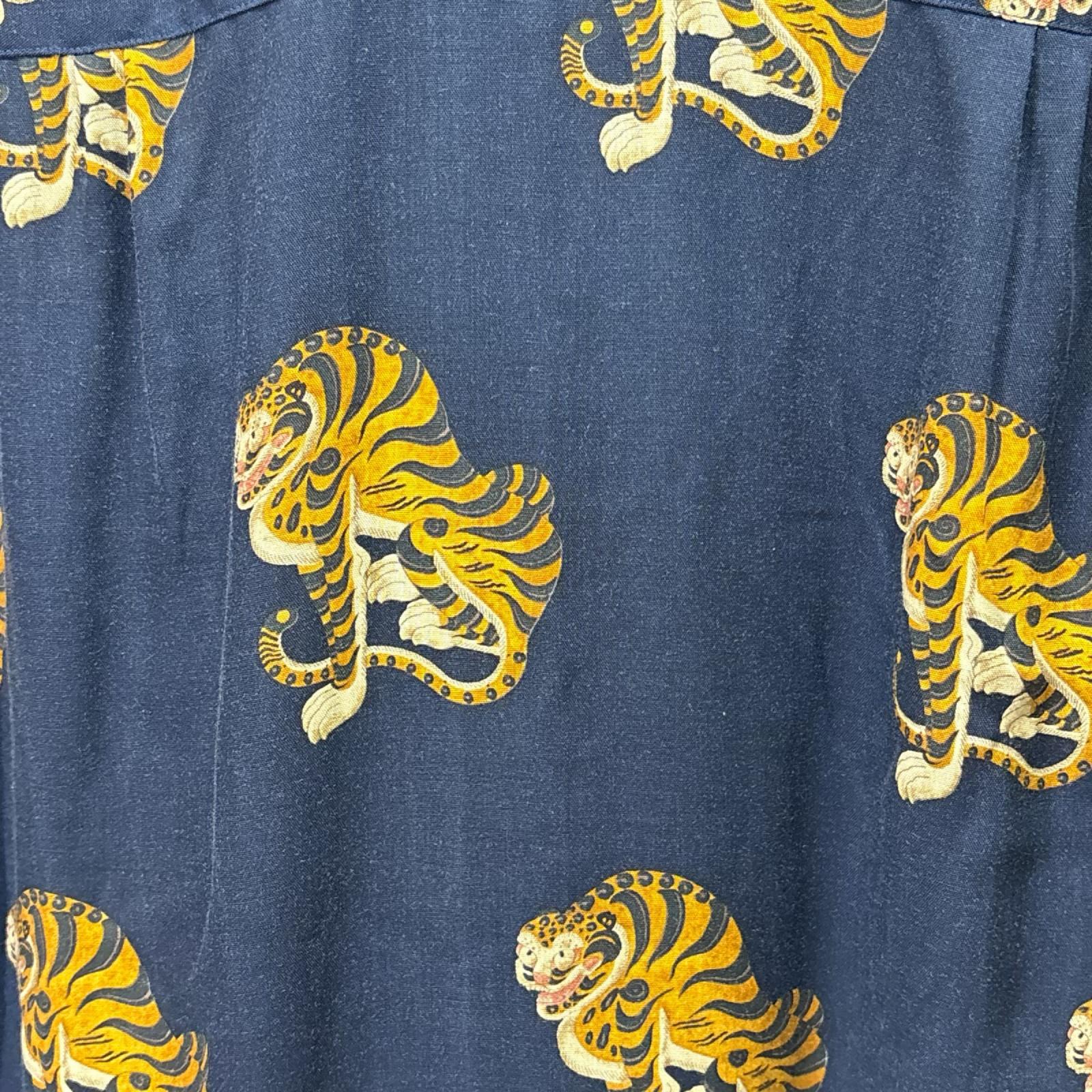 半袖シャツ 17SS TIGER S/S HAWAIIAN SHIRT M ネイビー