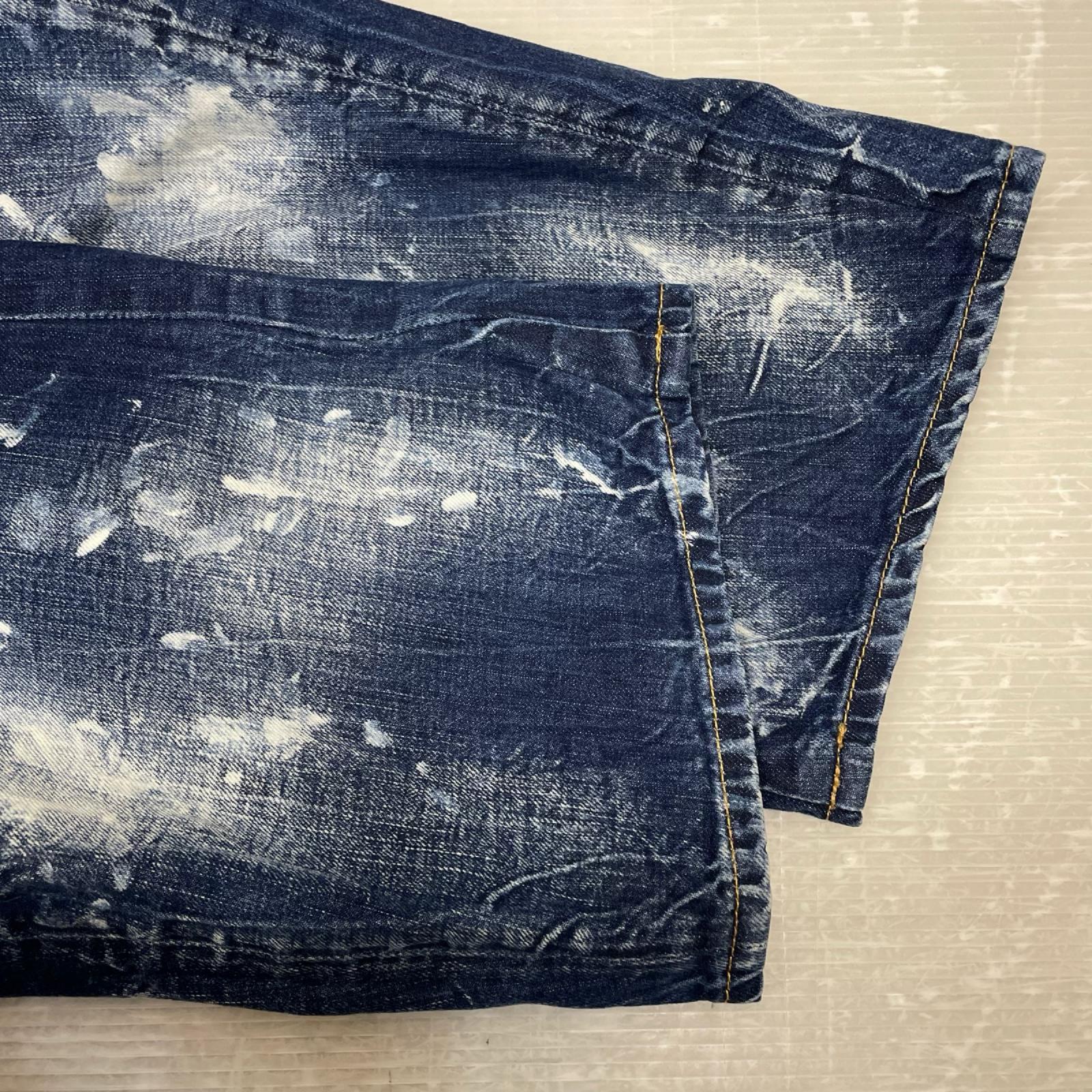 デニムパンツ DSQUARED2 ブリーチ加工デニムパンツ S71LB0894 46 ブルー