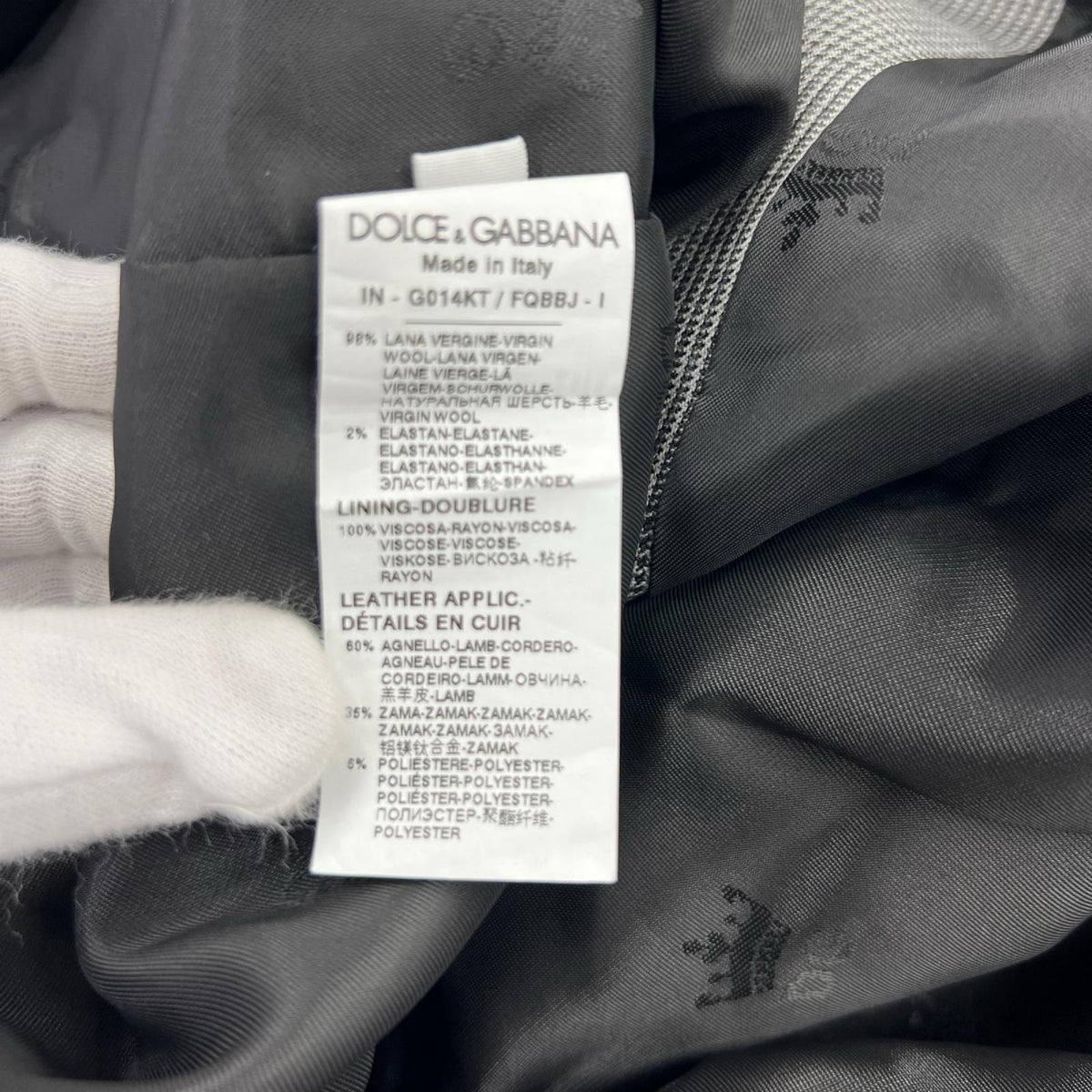 ジャケット DOLCE&GABBANA グレンチェックステンカラーコート 44 グレー 44 グレー