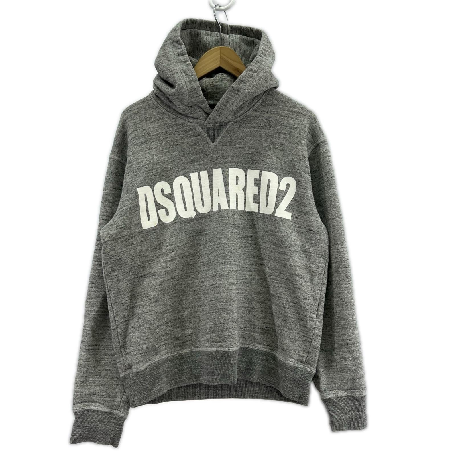 パーカー DSQUARED2 ロゴプリント 前Vパーカー S グレー S グレー