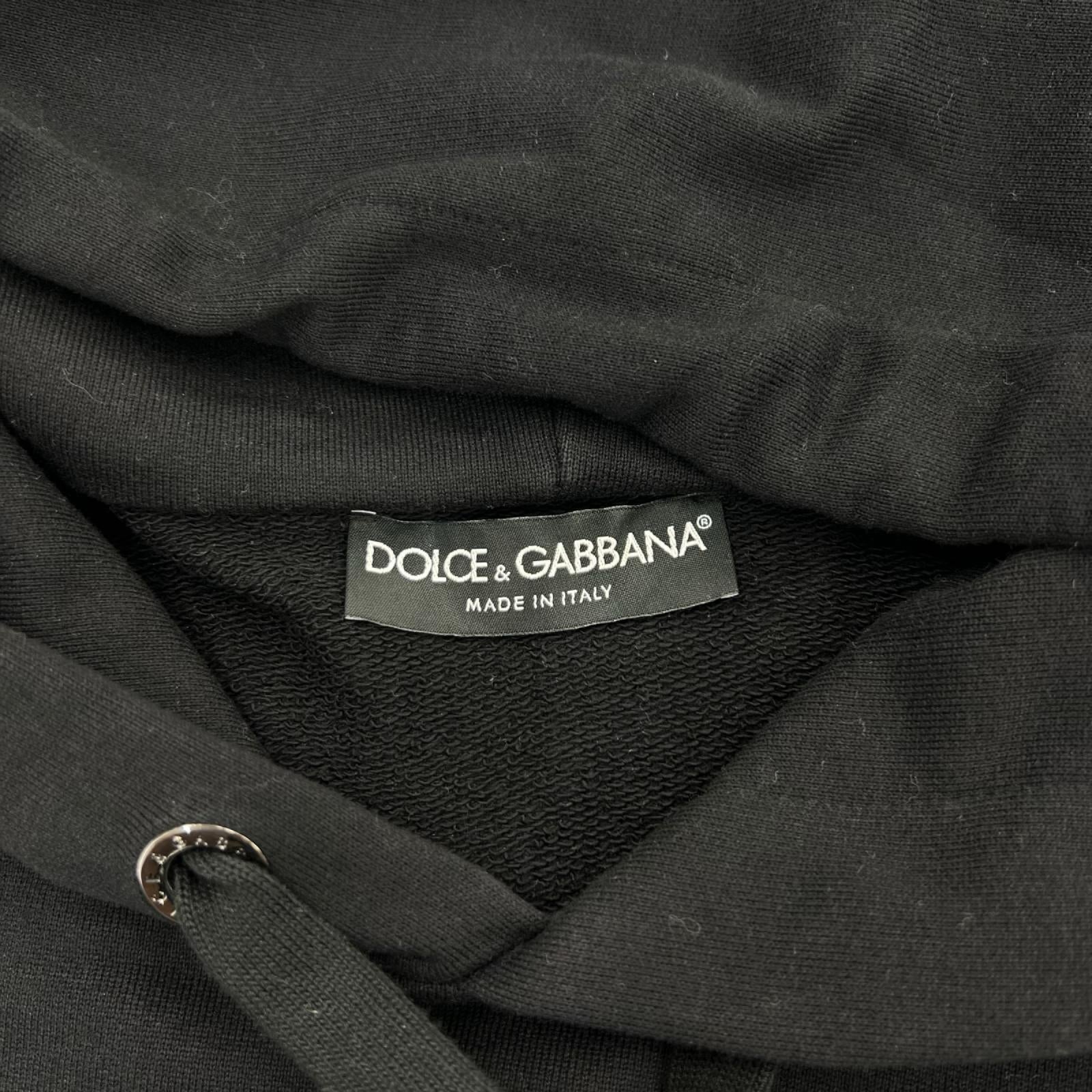 パーカー DOLCE&GABBANA ハート刺繍 プリントPOパーカー 44 黒 44 ブラック