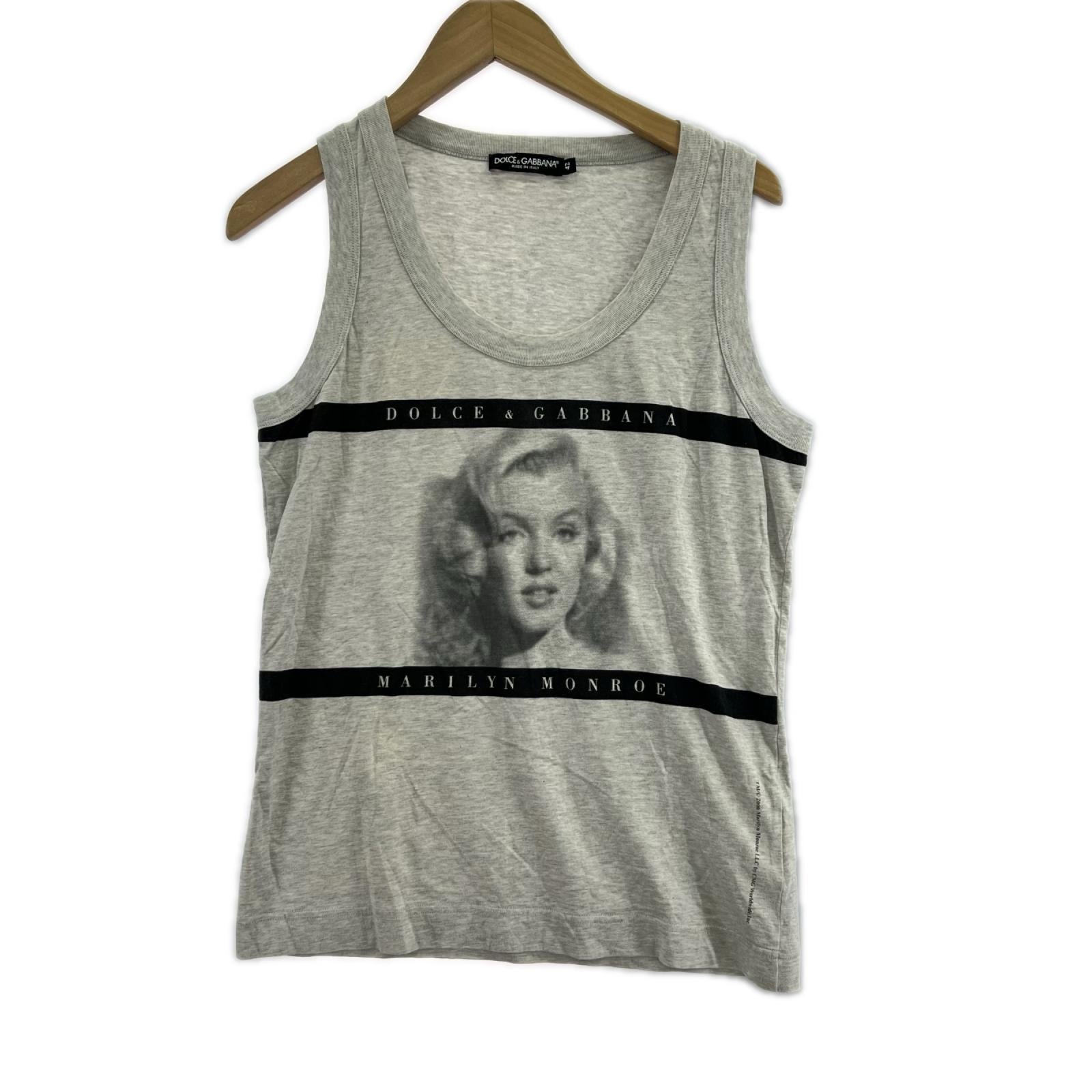 タンクトップ DOLCE&GABBANA MARILYN MONROE プリントタンクトップ 42 グレー 42 グレー