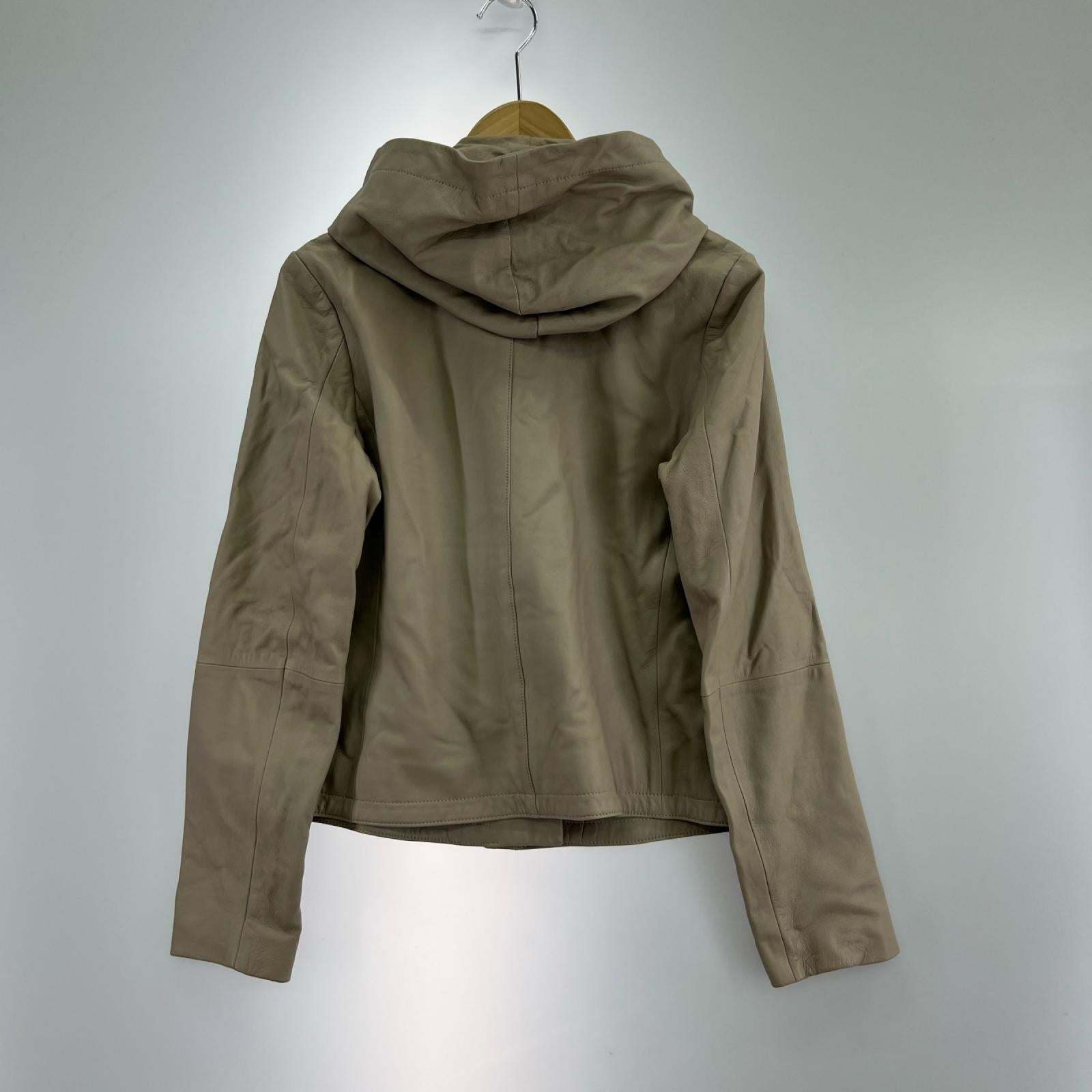 ジャケット theory luxe レザーパーカー ベージュ 40 ベージュ