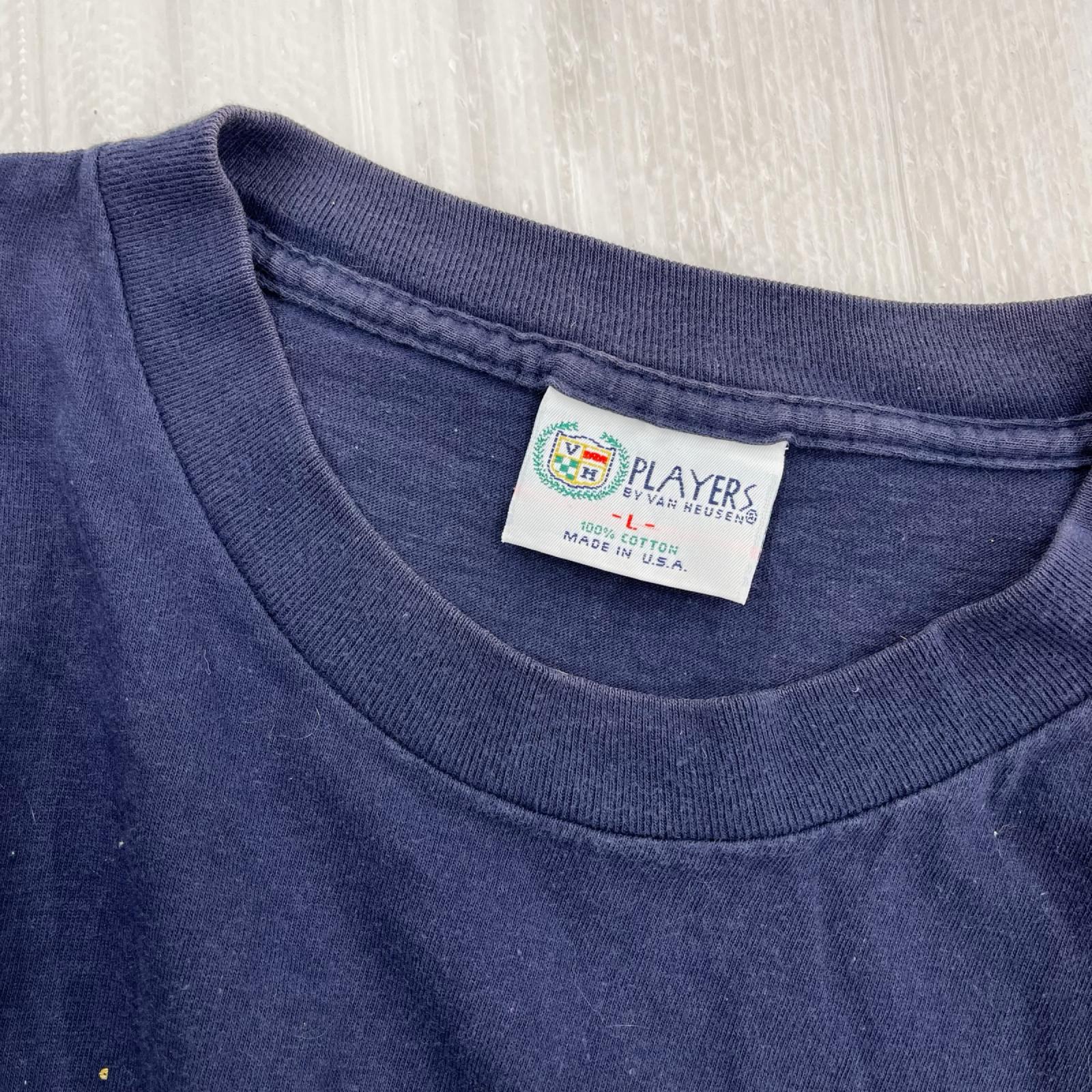 半袖Tシャツ USA製 PLAYERS by Van Heusen L ネイビー