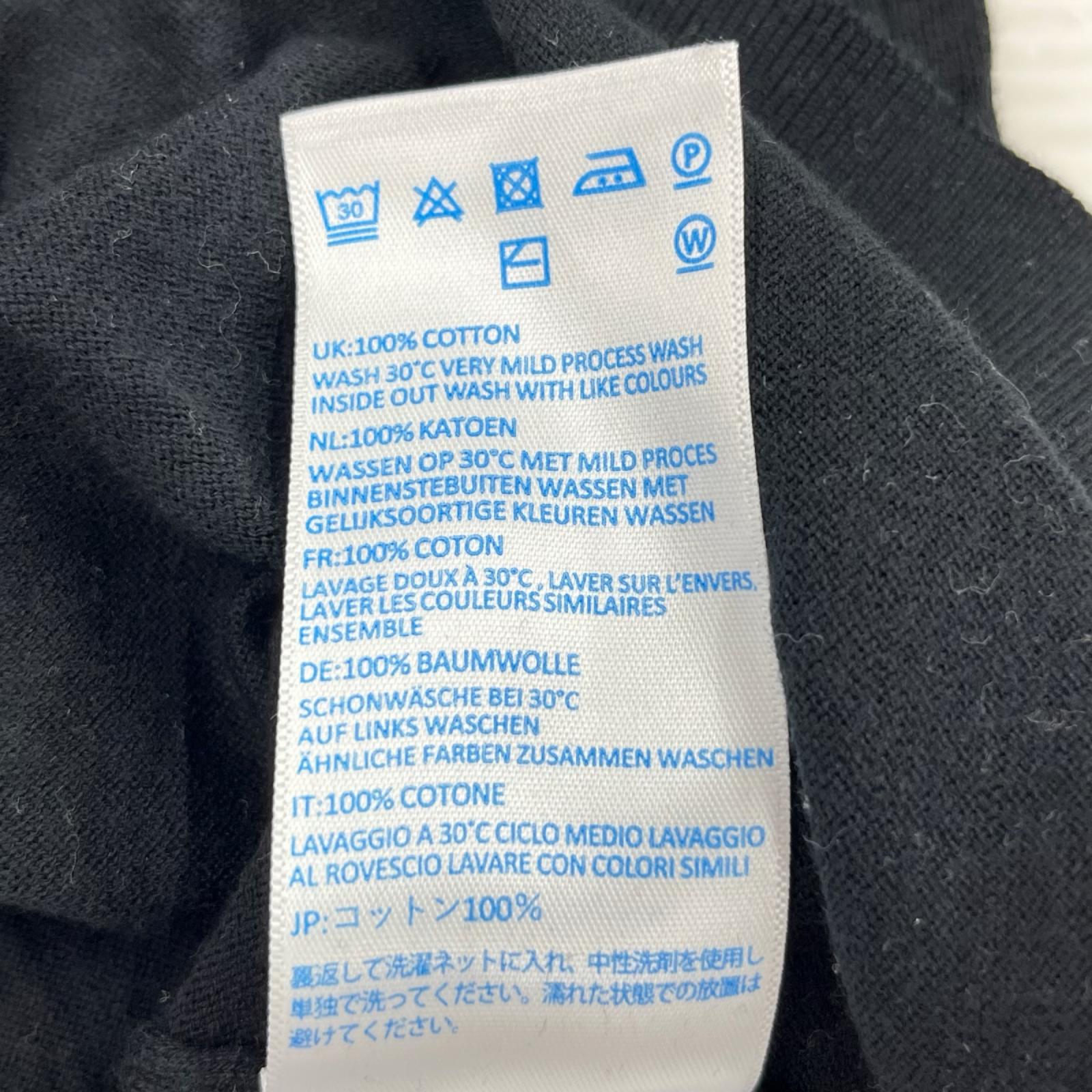 ポロシャツ コットンニットポロシャツ 黒 (L) L ブラック