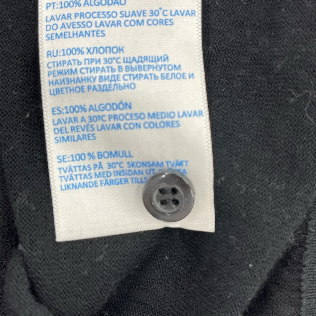 ポロシャツ コットンニットポロシャツ 黒 (L) L ブラック