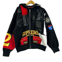 ジャケット 25ss Patchwork zip up Hooded Sweatshirt S ブラック