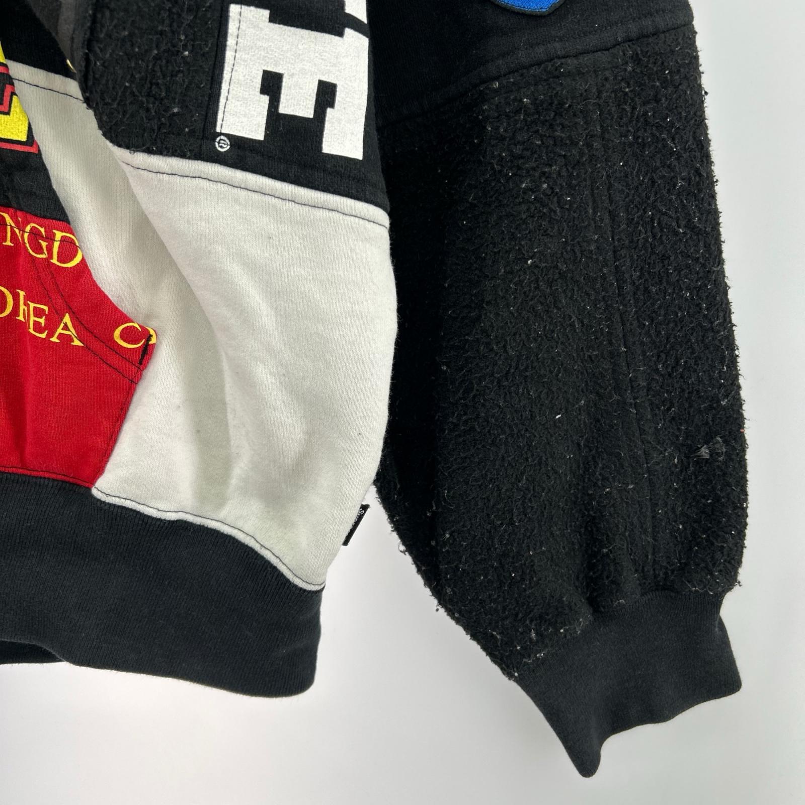 ジャケット 25ss Patchwork zip up Hooded Sweatshirt S ブラック
