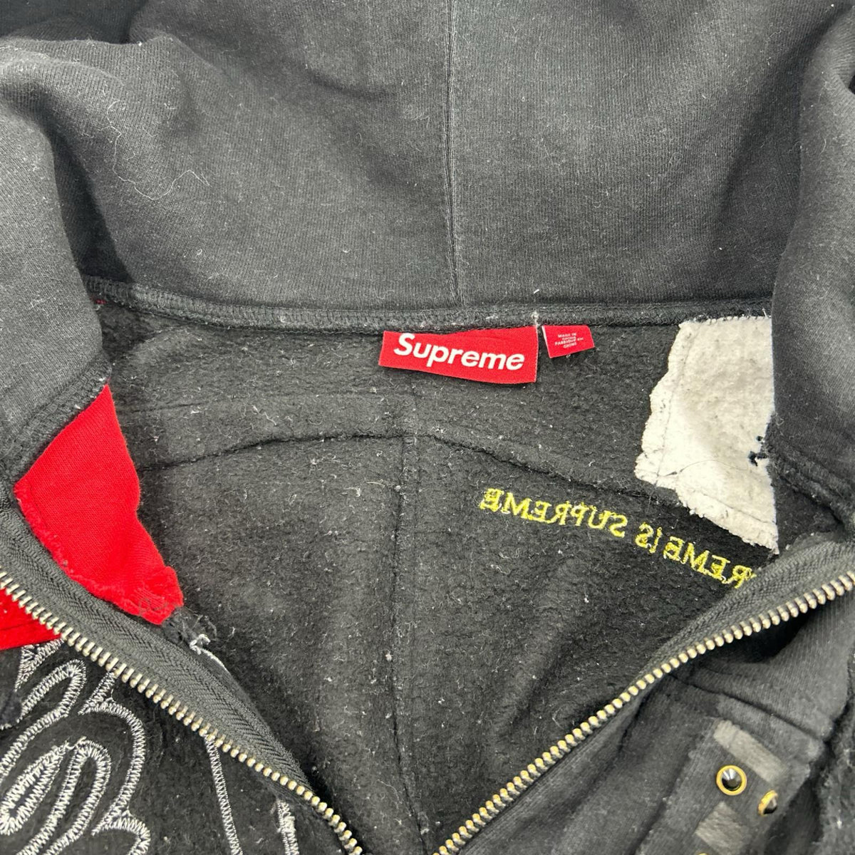 ジャケット 25ss Patchwork zip up Hooded Sweatshirt S ブラック