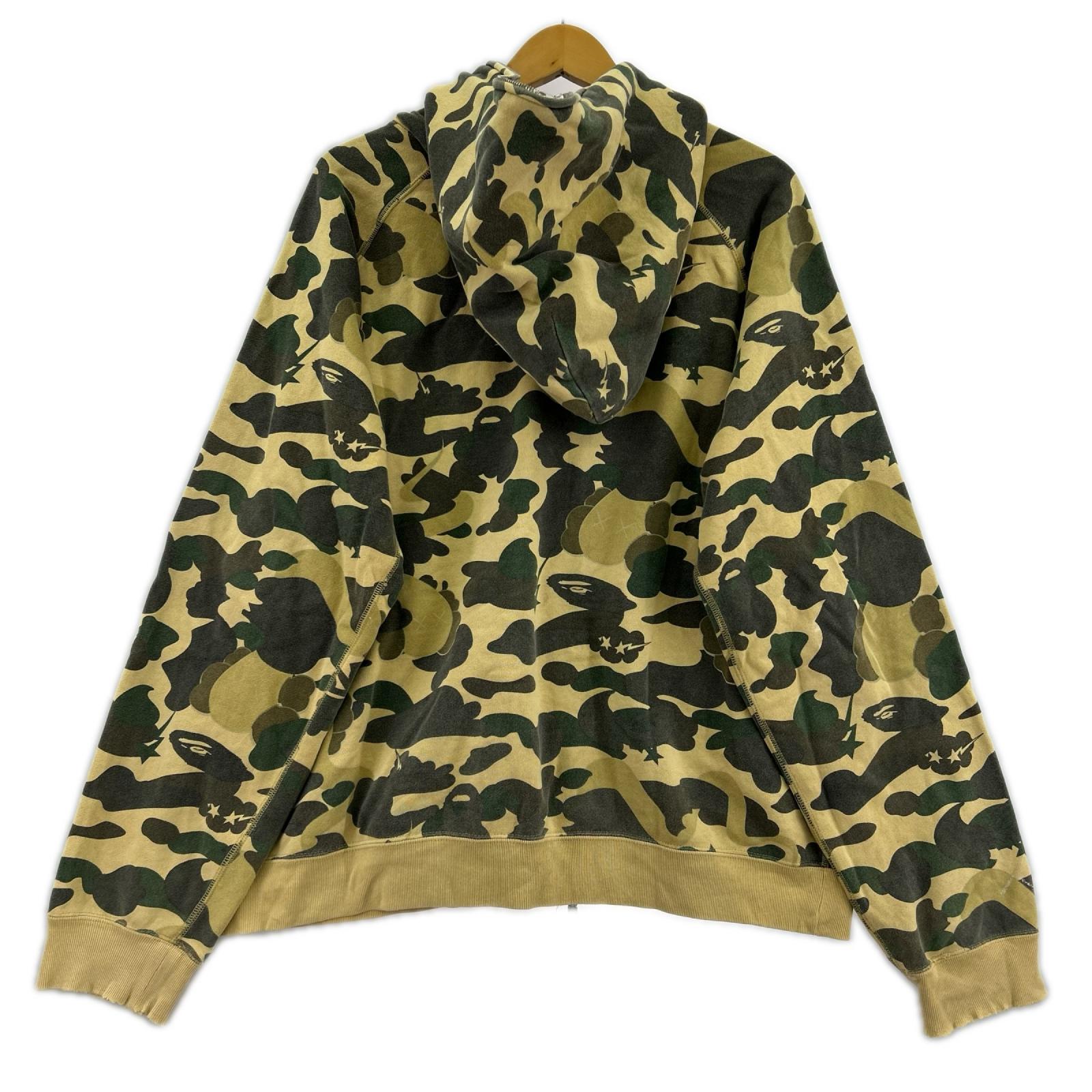 パーカー ×KAWS YELLOW CAMO FULL ZIP HOODIE M