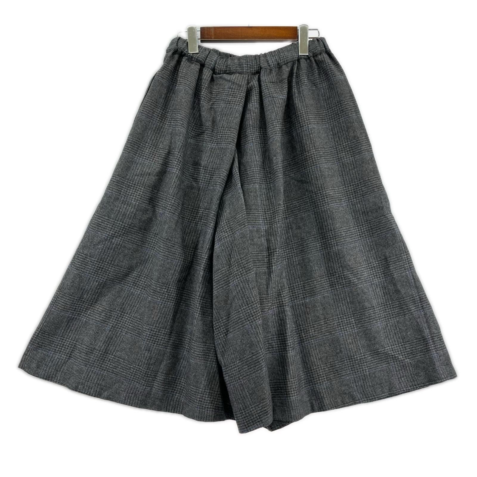 パンツ イージーワイドチェックパンツ グレー 36 36 グレー