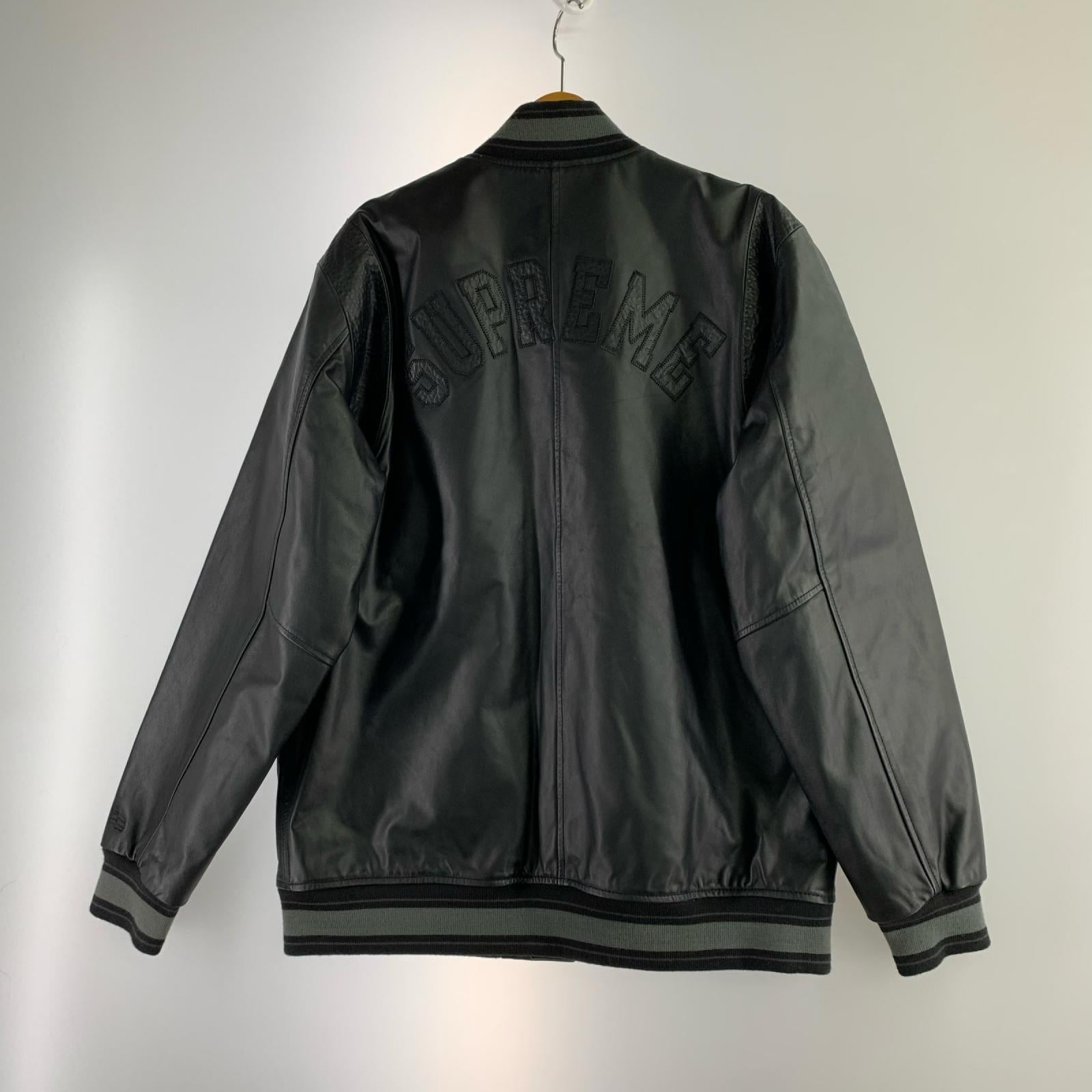ブルゾン 05AW Wing Foot Leather Varsity Jacket L L ブラック