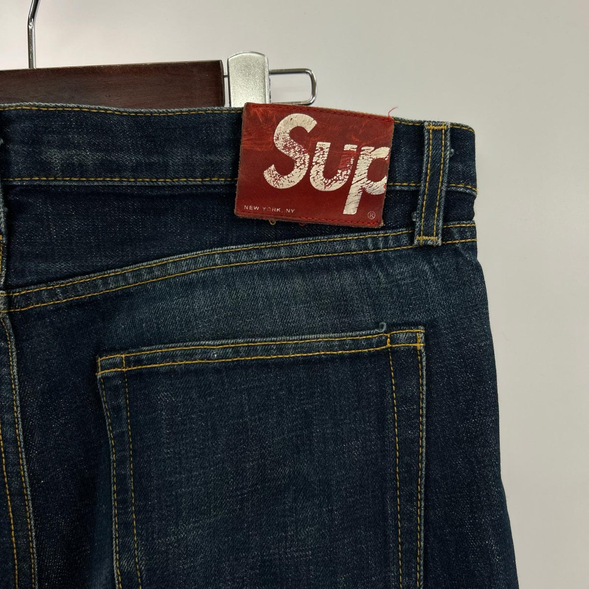 デニムパンツ USA製 ストレートデニム 34 ネイビー