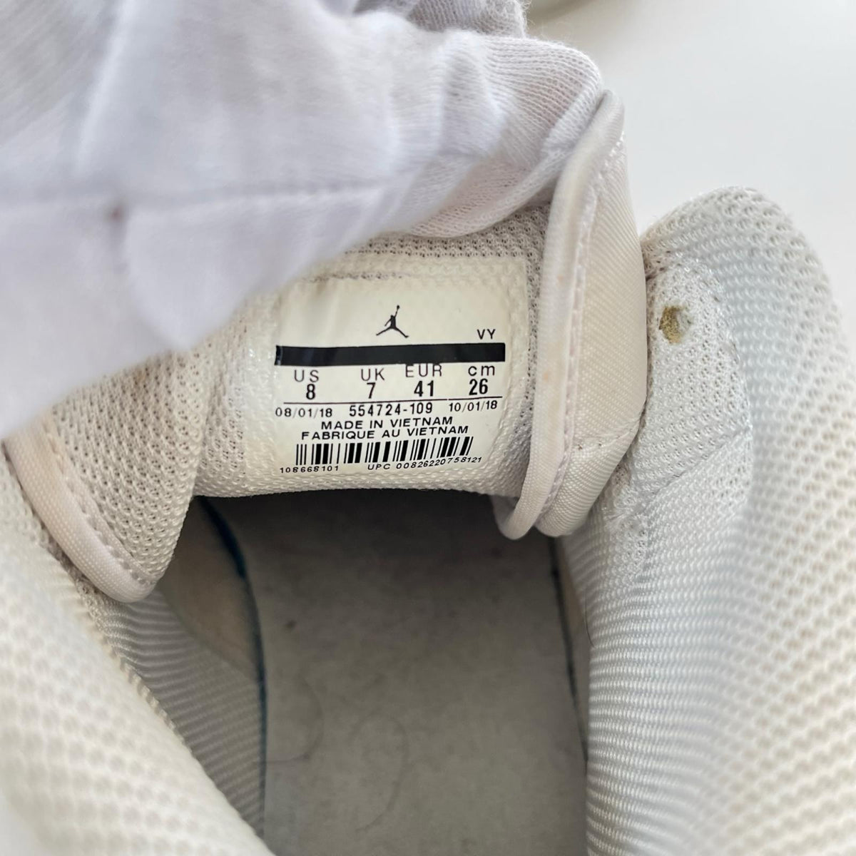 スニーカー Jordan1 Mid Triple White 554724-109 26 ホワイト