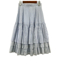 スカート COMME des GARCONS STRIPE TIERED SKIRT 青