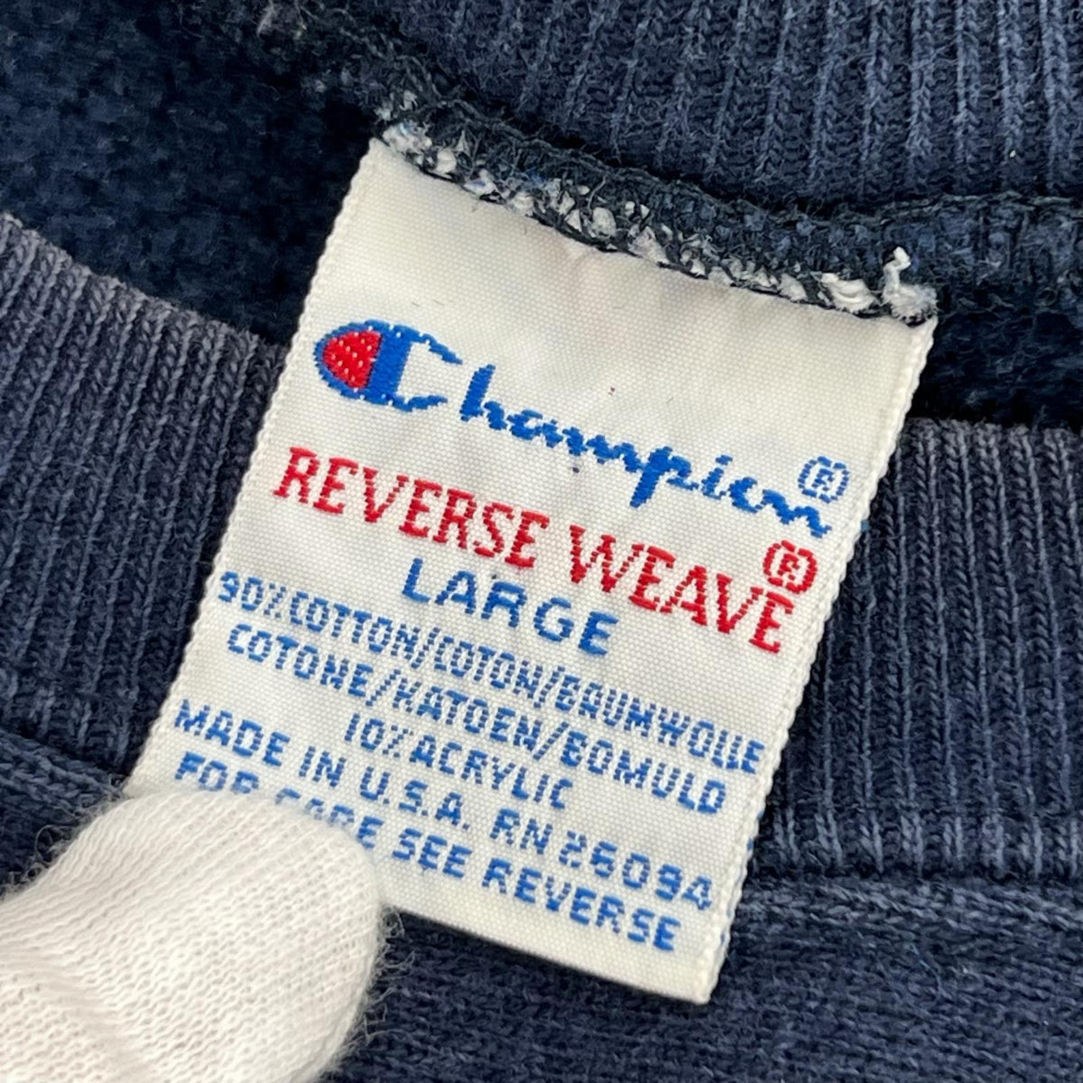 スウェット 90s USA製 REVERSE WEAVE DELAWARE L NAVY L ネイビー