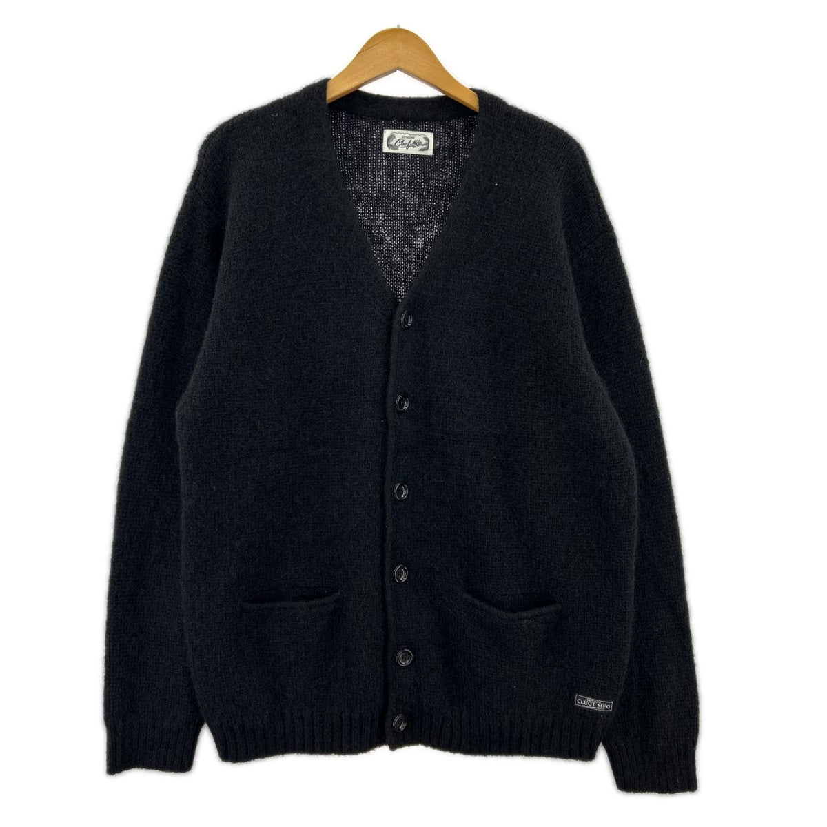 カーディガン CLUCT MFG モヘア混カーディガン L ブラック