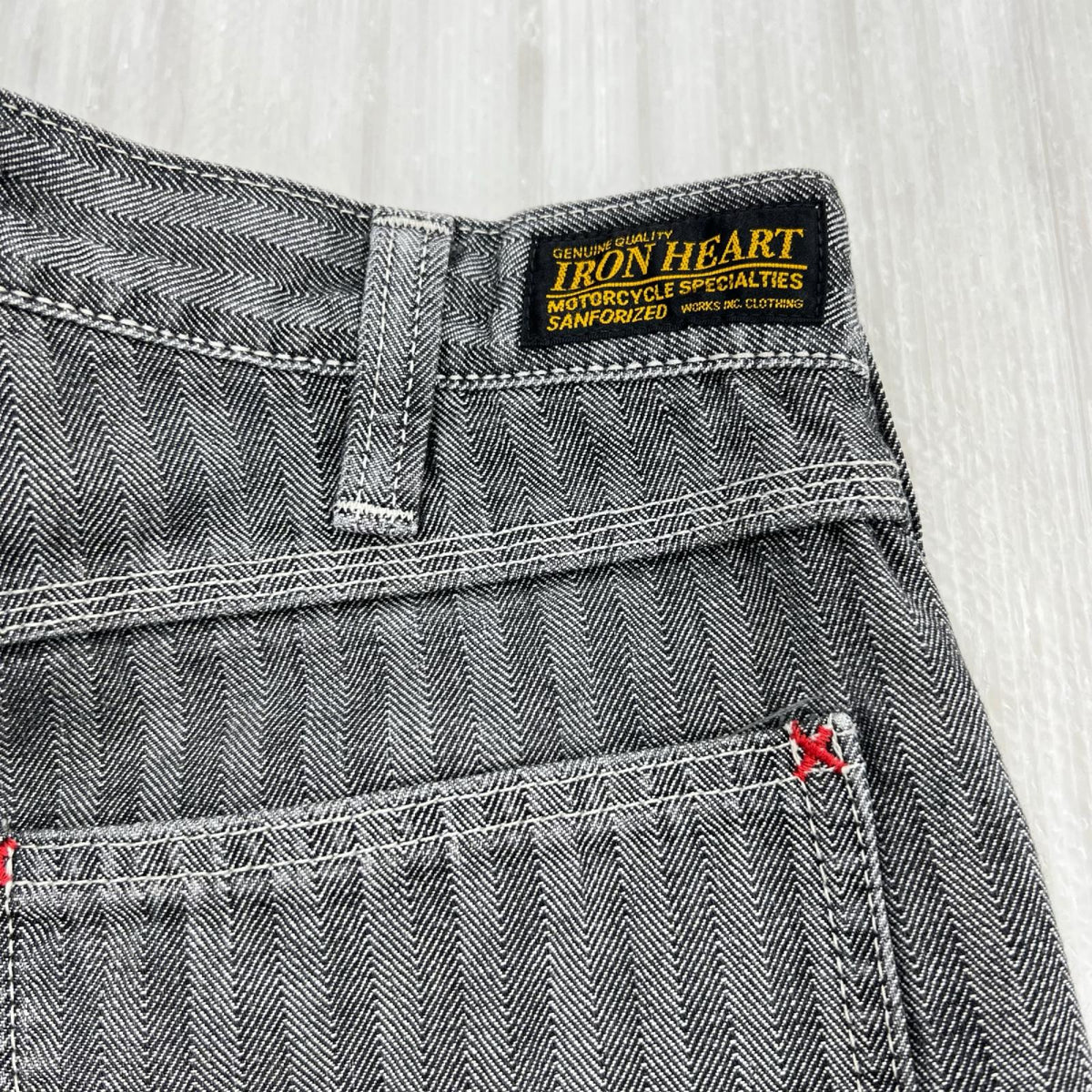 デニムパンツ ヘリンボーン ダブルニー パンツ グレー グレー