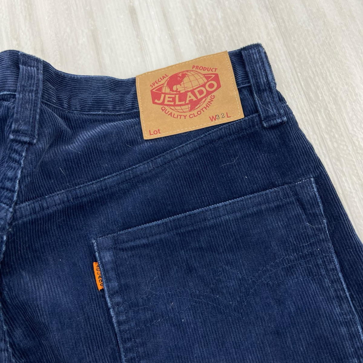 パンツ ボタンフライ コーデュロイ 紺 ネイビー