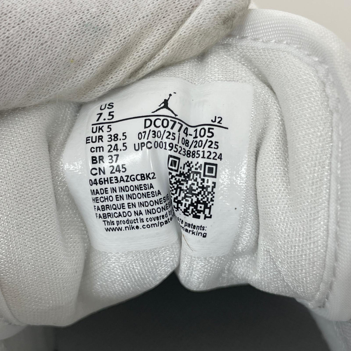 スニーカー DC0774-105 AIR JORDAN グレー (24.5) 24.5cm (US6 1/2 UK6 EU39) ホワイト