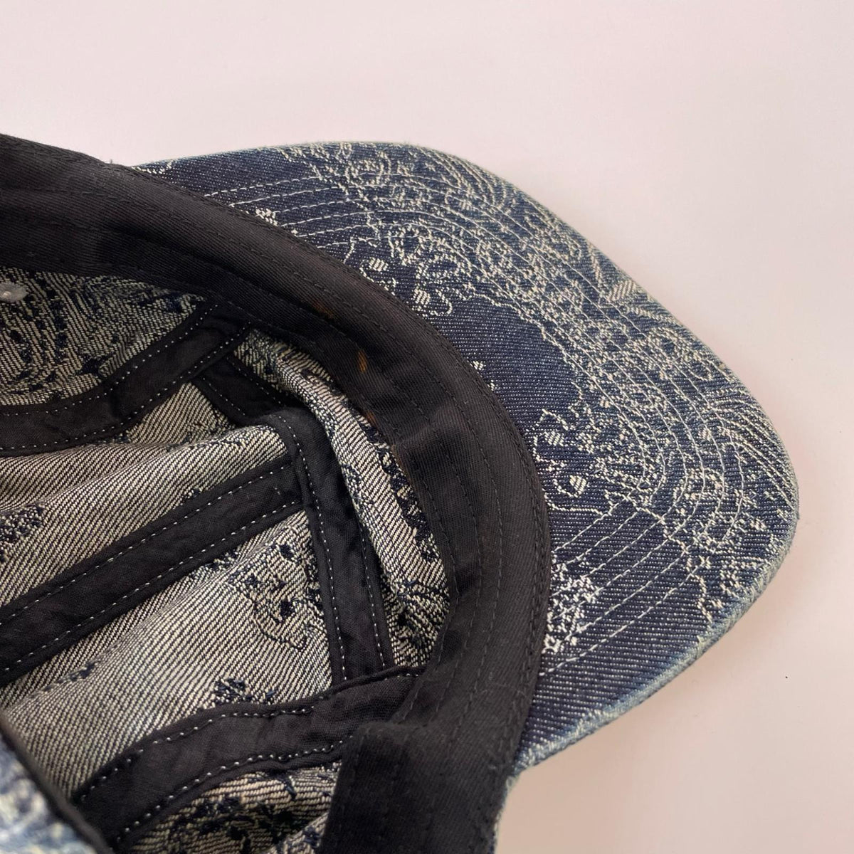 キャップ bandana jacquard denim camp cap #B