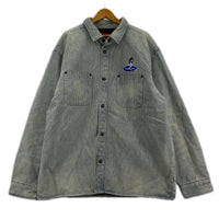 長袖シャツ quilted lined denim snap shirt