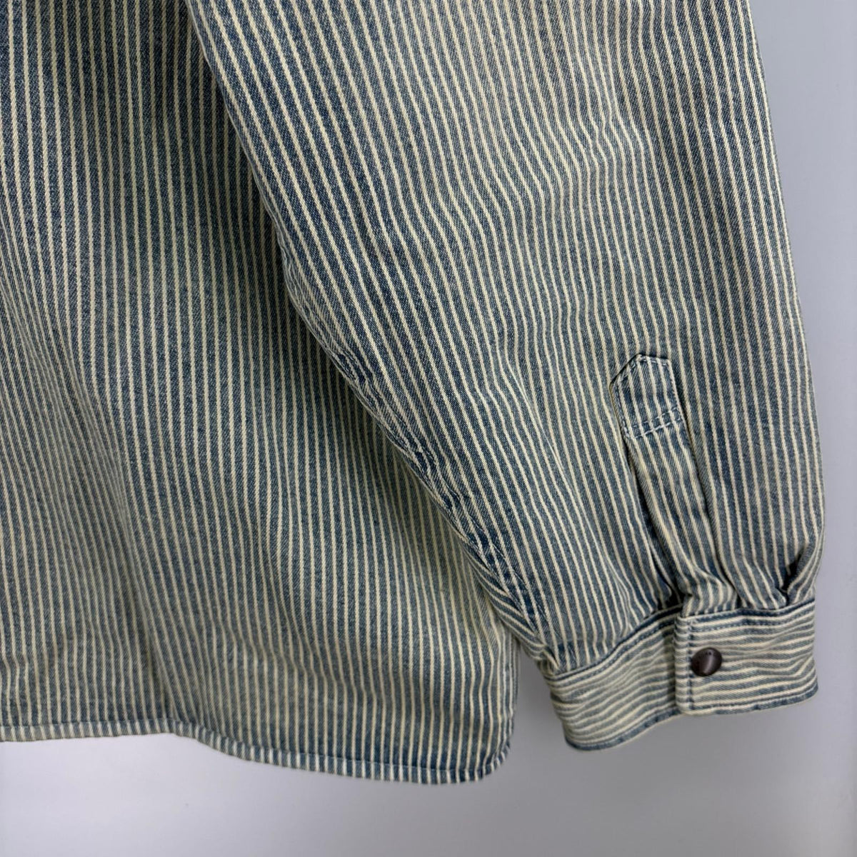長袖シャツ quilted lined denim snap shirt