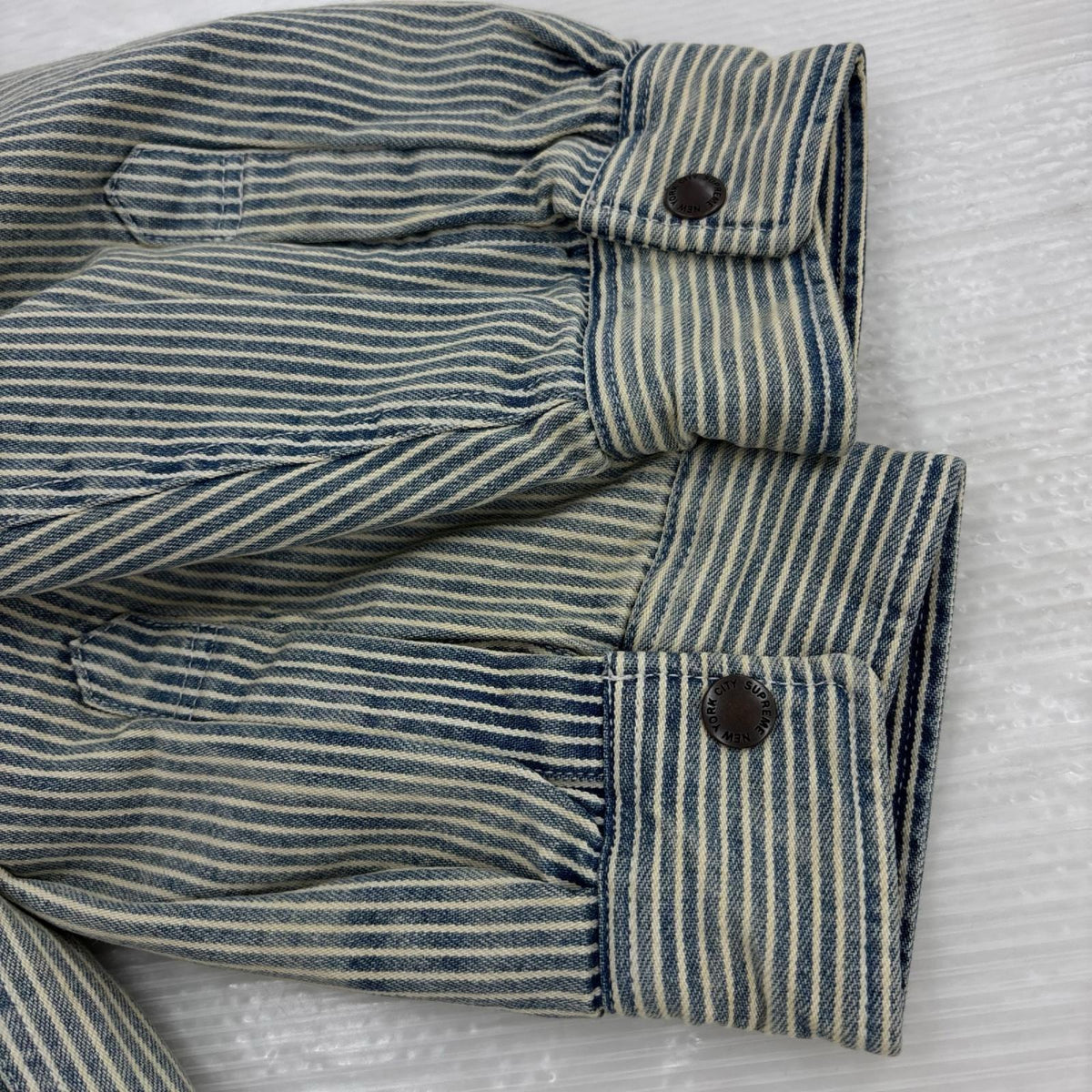 長袖シャツ quilted lined denim snap shirt